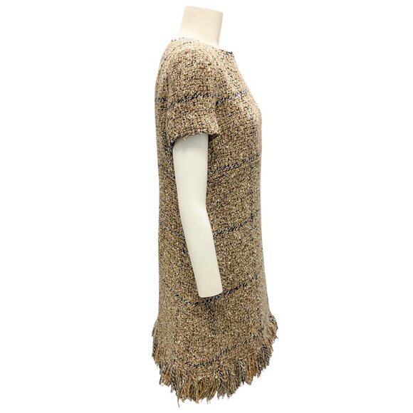 Sonia Rykiel Tan Multi Fringed Wool Tweed Jacket and Dress Suit Set - Picture 5 of 8